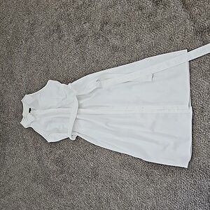 White House Black Market white cotton popplin dress